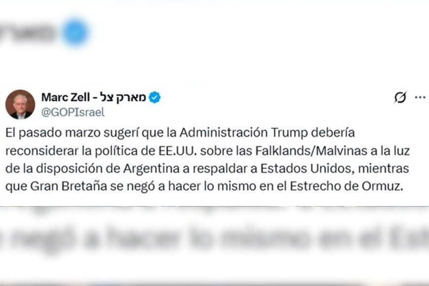 Zell aseguró que Argentina podría colaborar con Estados Unidos en el golfo Pérsico.