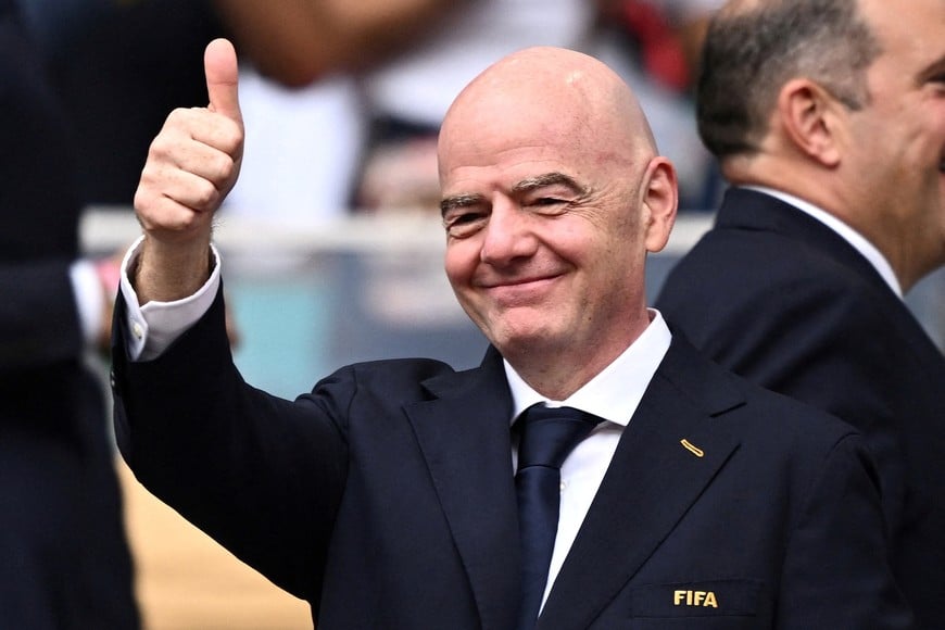 Soccer Football - FIFA World Cup 2026 - Quarter Final - Norway v England - Miami Stadium, Miami Gardens, Florida, U.S. - July 11, 2026
FIFA President Gianni Infantino in the stands before the match
REUTERS/Dylan Martinez
REFILE - CORRECTING ID