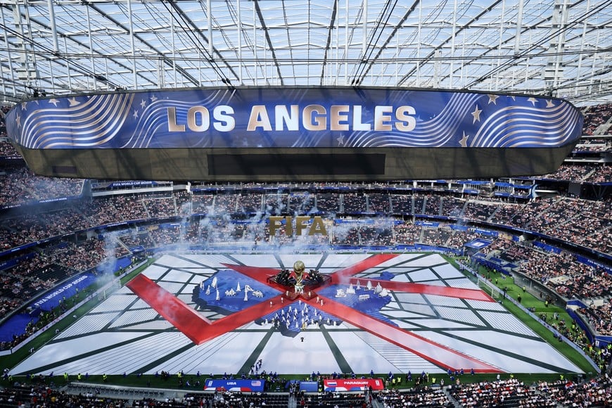 Soccer Football - FIFA World Cup 2026 - Group D - United States v Paraguay - Los Angeles Stadium, Inglewood, California, U.S. - June 12, 2026
General view inside the stadium during the opening ceremony before the match REUTERS/Daniel Cole     TPX IMAGES OF THE DAY