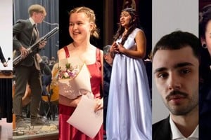 Ganadores: Paula Antonia Taibo (marimba), Bruno Guido Binci (fagot), Valeriya Ilinichna Merkuryeva (piano), Canela Luna Gordillo Tolosa (soprano), Juan Marcos Bracco Arancet (tenor) y Rocío Marina Leites (soprano). Fotos: Gentileza de los artistas