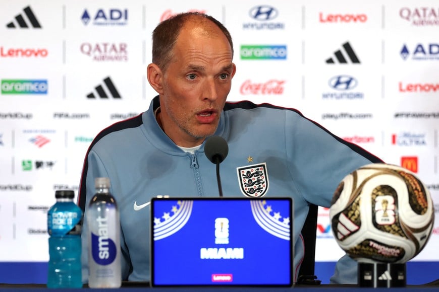 Soccer Football - FIFA World Cup 2026 - England Press Conference - Miami Stadium, Miami Gardens, Florida, U.S. - July 17, 2026
England manager Thomas Tuchel during press conference REUTERS/Paul Childs