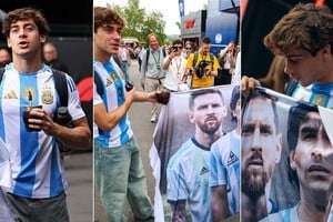 Franco Colapinto llegó al paddock de Spa con la camiseta de Julián Álvarez.