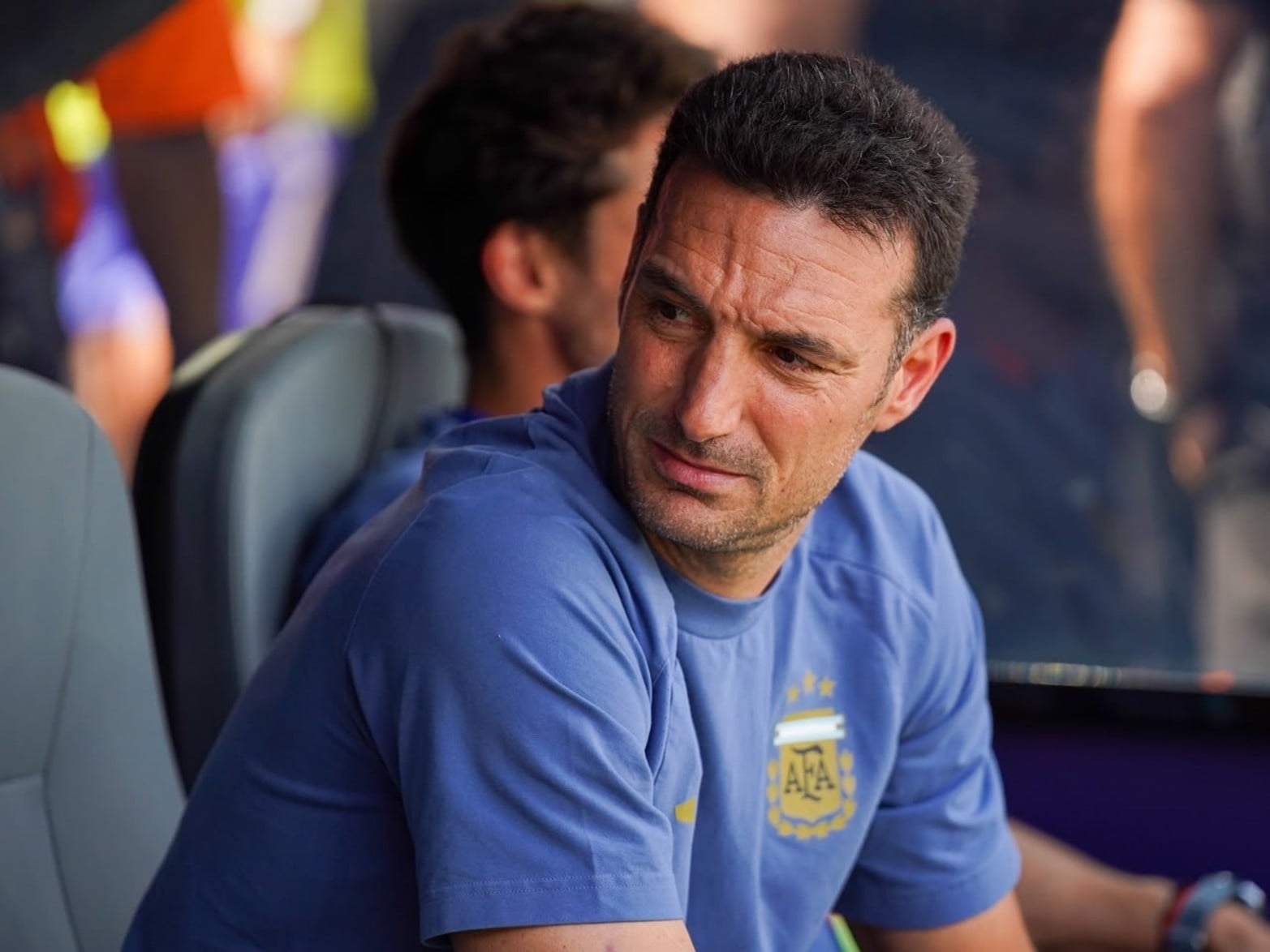 Scaloni en Argentina-España. Foto: Fernando Nicola