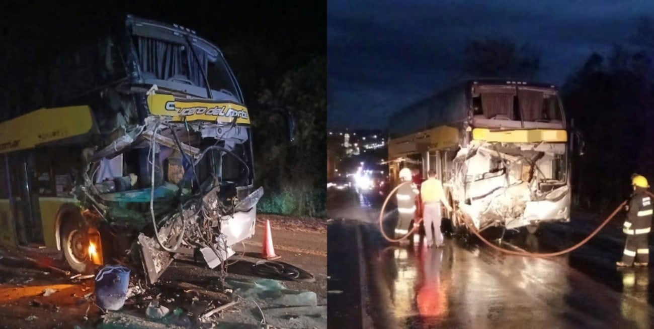 Un micro que viajaba a Puerto Iguazú chocó contra un camión y dejó 43 heridos