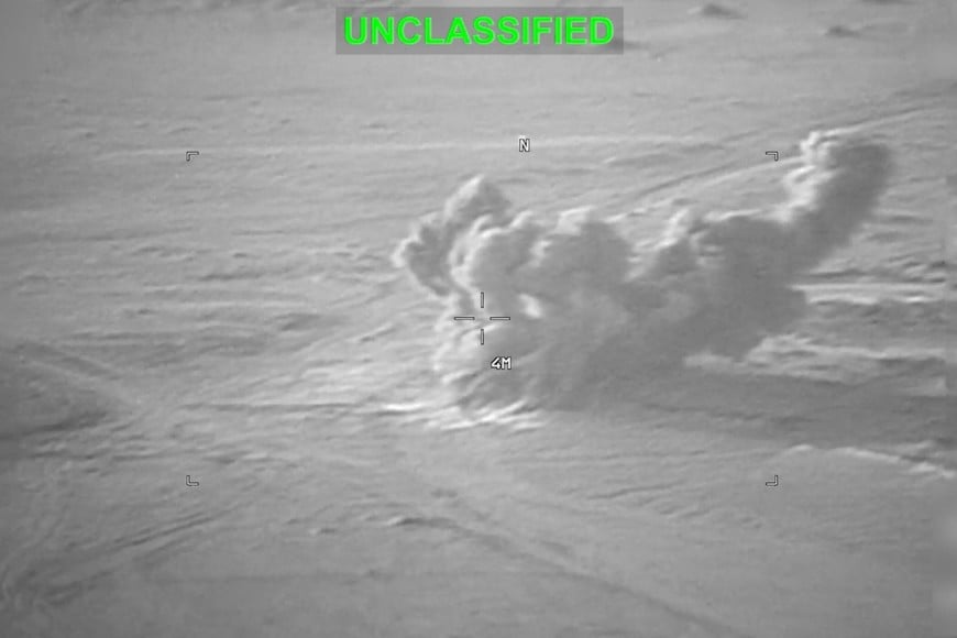 Smoke rises from an explosion at an unknown location, during what U.S. Central Command (CENTCOM) says are strikes on Iran, in this still image taken from a handout video released on July 19, 2026. U.S. Central Command/Handout via REUTERS THIS IMAGE HAS BEEN SUPPLIED BY A THIRD PARTY. MANDATORY CREDIT. OVERLAY AND MASKING AT SOURCE.
VERIFICATION:
Location and date could not be verified.
No earlier version of the video found posted online before July 19.