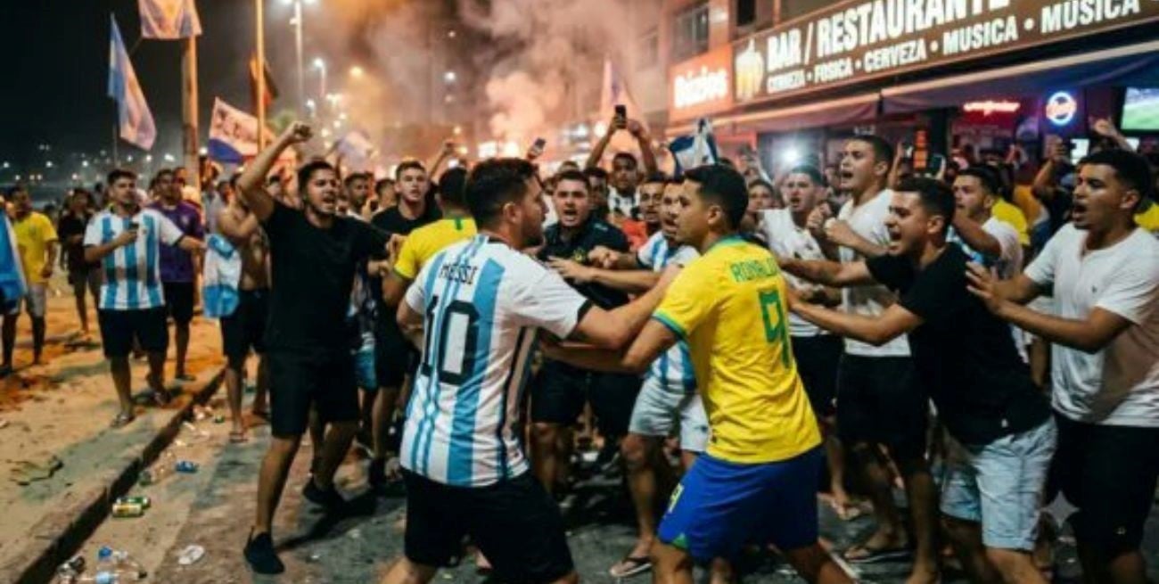 Batalla campal entre argentinos y brasileños tras la final del Mundial