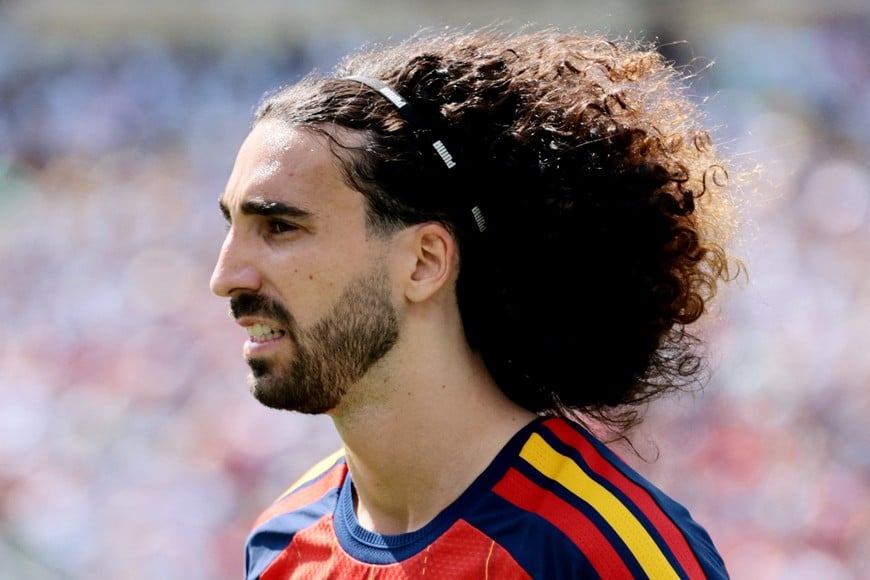 Soccer Football - FIFA World Cup 2026 - Final - Spain v Argentina - New York/New Jersey Stadium, East Rutherford, New Jersey, U.S. - July 19, 2026
Spain's Marc Cucurella reacts IMAGN IMAGES via Reuters/Vincent Carchietta