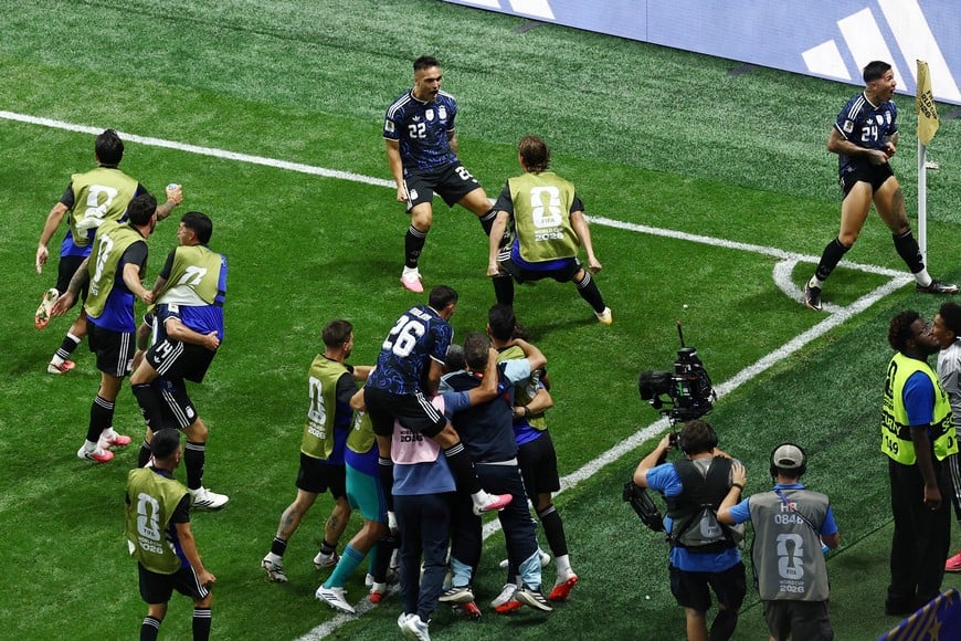 Soccer Football - FIFA World Cup 2026 - Semi Final - England v Argentina - Atlanta Stadium, Atlanta, Georgia, U.S. - July 15, 2026
Argentina's Lautaro Martinez celebrates scoring their second goal REUTERS/Lee Smith