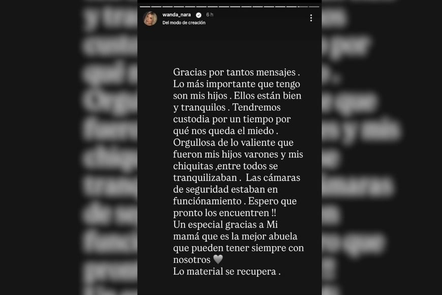 Wanda Nara habló tras el robo.