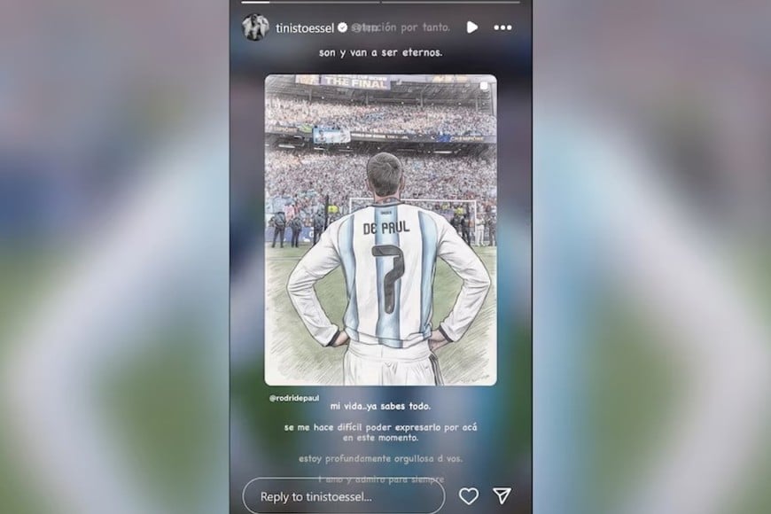 La cantante le dedicó unas palabras de aliento y profunda admiración al mediocampista de la Selección Argentina.