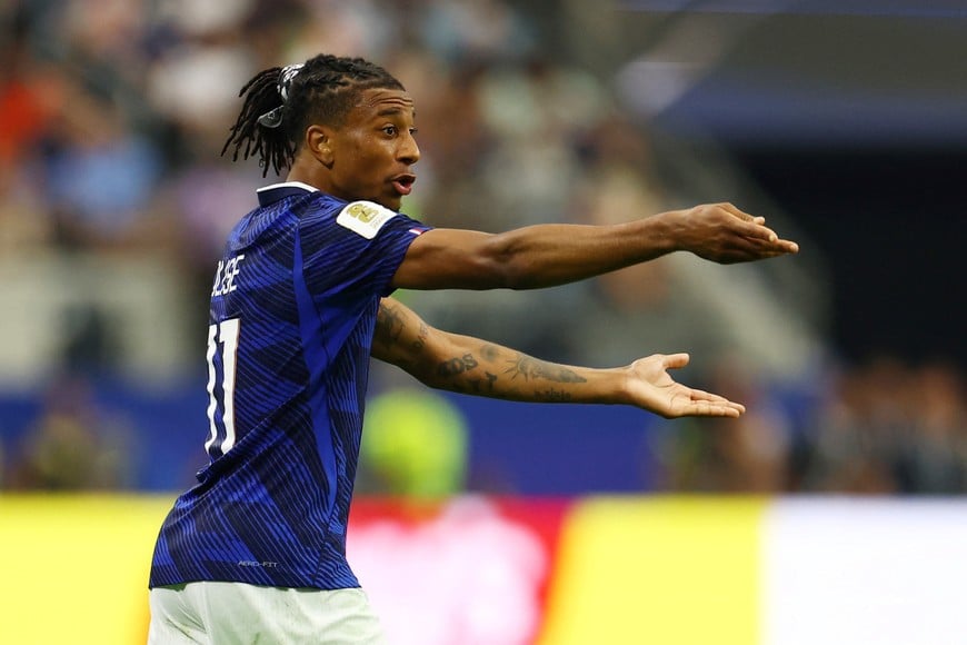 Soccer Football - FIFA World Cup 2026 - Semi Final - France v Spain - Dallas Stadium, Arlington, Texas, U.S. - July 14, 2026
France's Michael Olise reacts REUTERS/Hannah Mckay