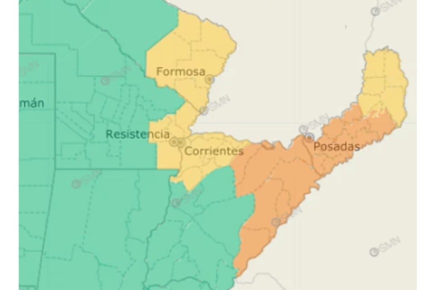 Las provincias bajo alerta este martes.