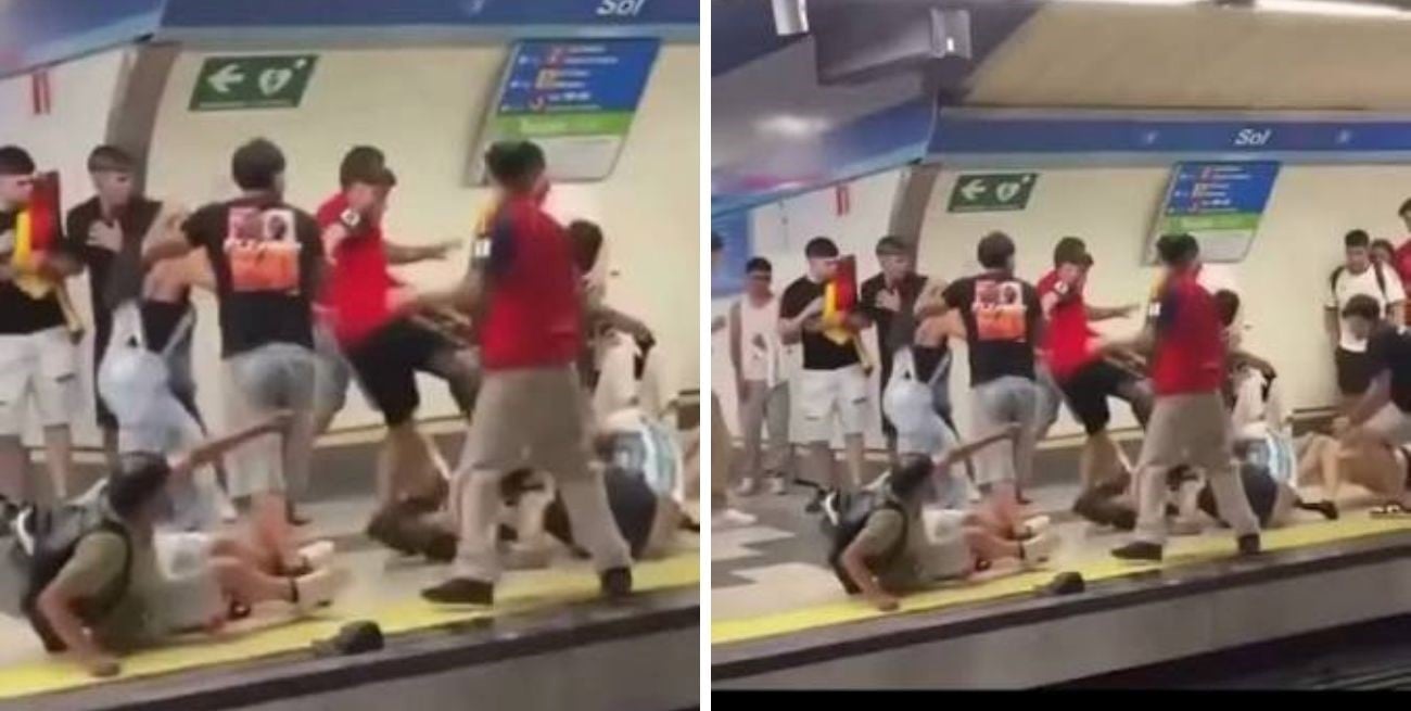 Tensión en el metro de Madrid: españoles atacaron a golpes a un hincha argentino