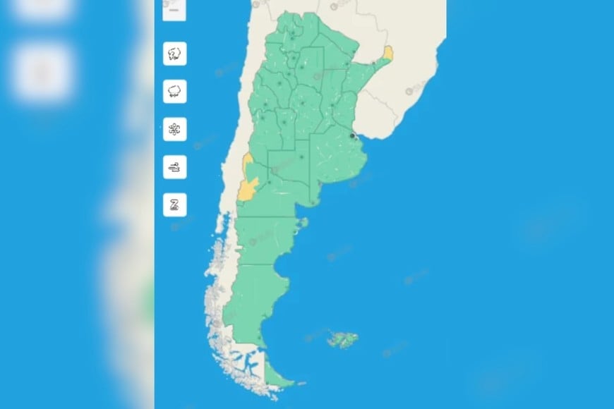 Las zonas bajo alerta este miércoles.