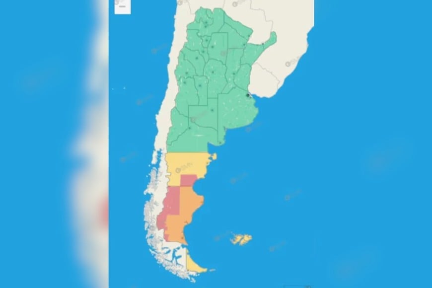 Las zonas bajo alerta este miércoles.