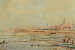 "Vista de Buenos Aires", acuarela de Carlos E. Pellegrini. Foto: Museo Nacional de Bellas Artes
