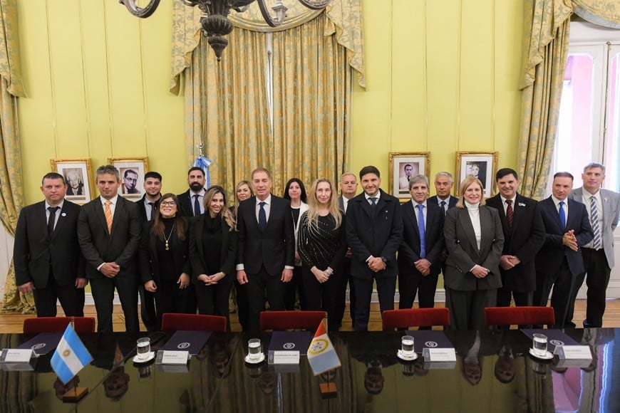 La firma se dio este miércoles en Casa Rosada. Crédito: Presidencia
