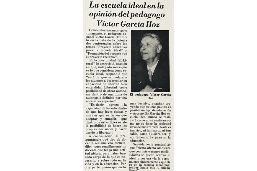 La entrevista de García Hoz con El Litoral. Foto: Archivo El Litoral