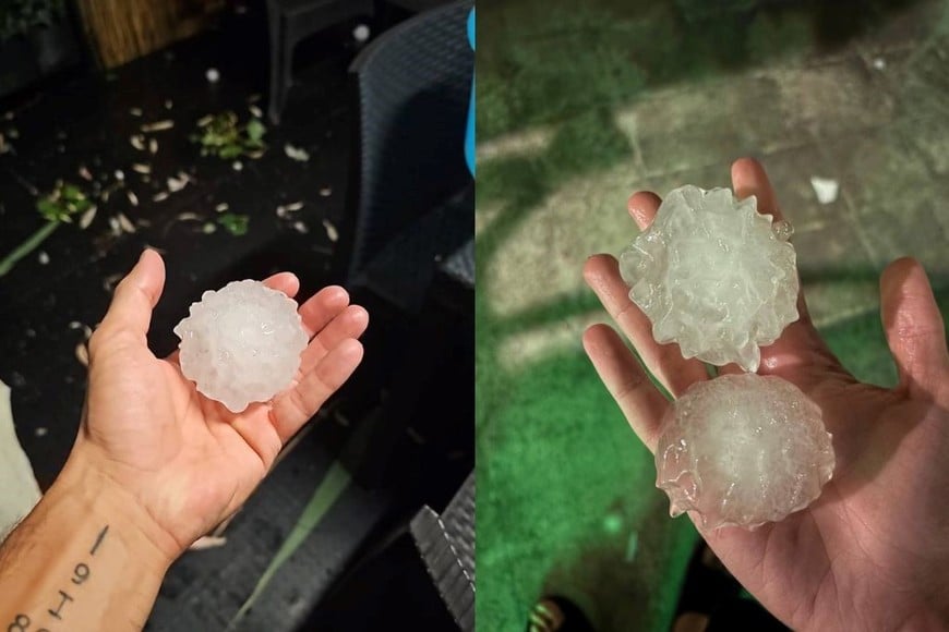 Reportada violenta granizada en San Benedetto del Tronto, con granizo de grandes dimensiones incluso hasta 7 cm.