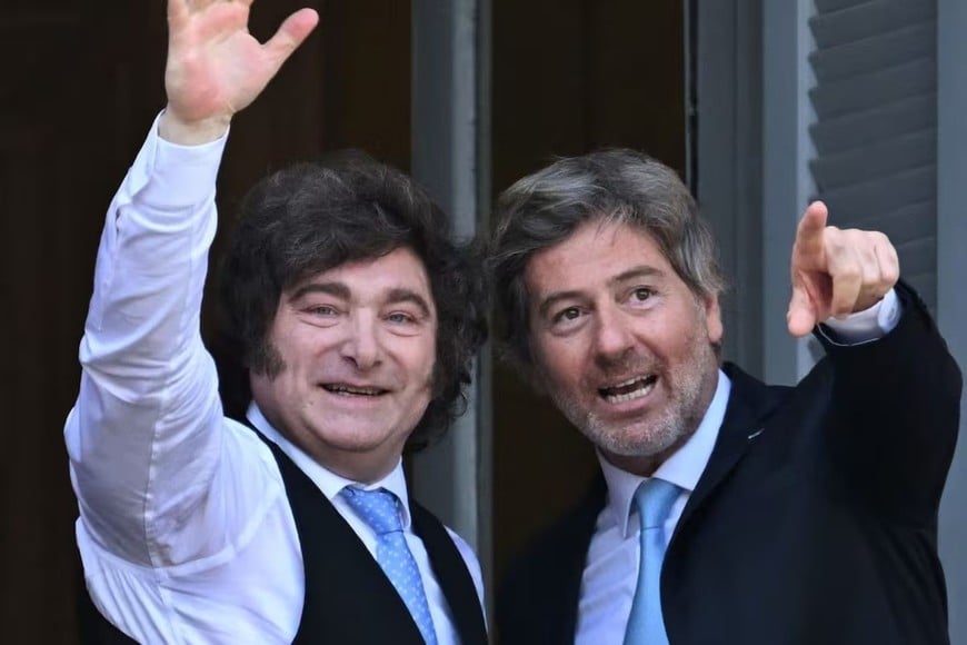 El presidente Javier Milei y el ministro de Justicia Juan Bautista Mahiques