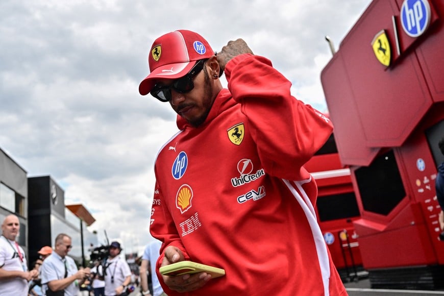 Formula One F1 - Hungarian Grand Prix - Hungaroring, Budapest, Hungary - July 23, 2026
Ferrari's Lewis Hamilton ahead of the press conference REUTERS/Marton Monus