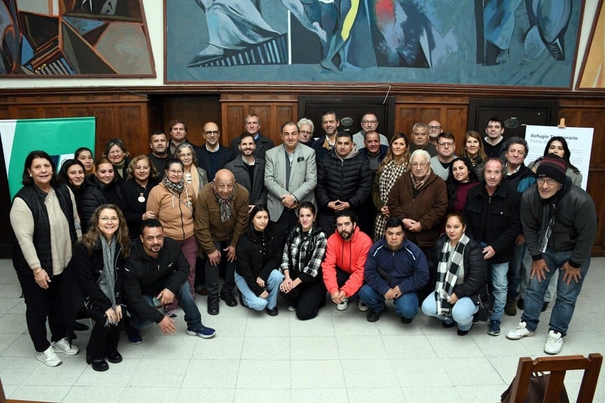 Todos juntos, durante la firma de convenios. MCSF