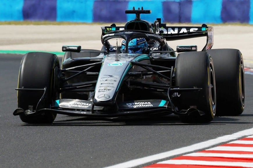 Formula One F1 - Hungarian Grand Prix - Hungaroring, Budapest, Hungary - July 24, 2026
Mercedes' George Russell during practice REUTERS/Bernadett Szabo