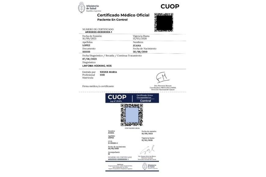 El Certificado Único Oncopediátrico está vinculado con el régimen creado por la Ley 27.674,
