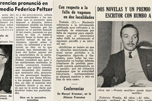 Los recortes de El Litoral que dan cuenta de la visita. Foto: Archivo El Litoral