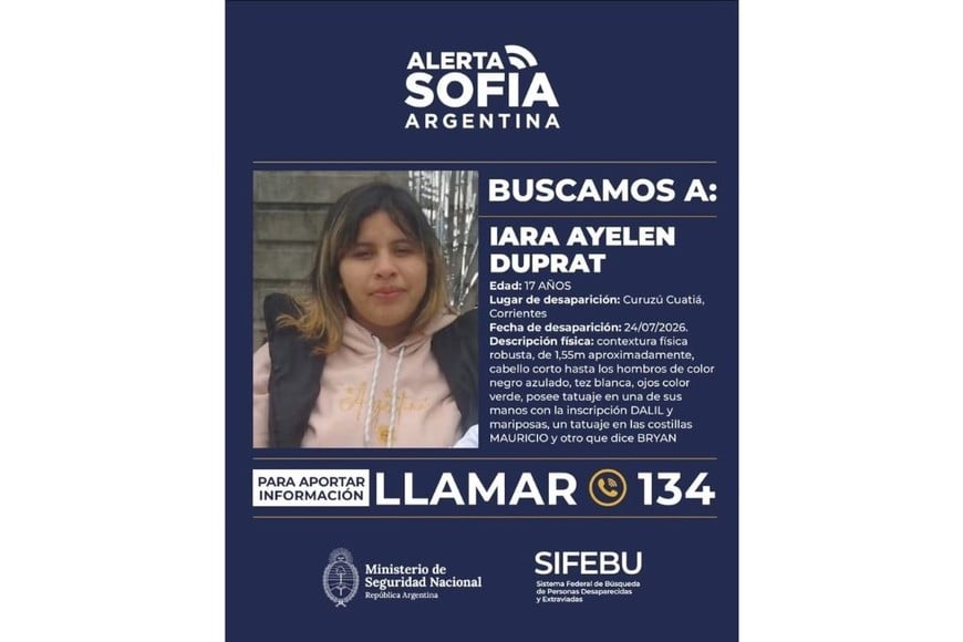 Se busca urgentemente a la joven.