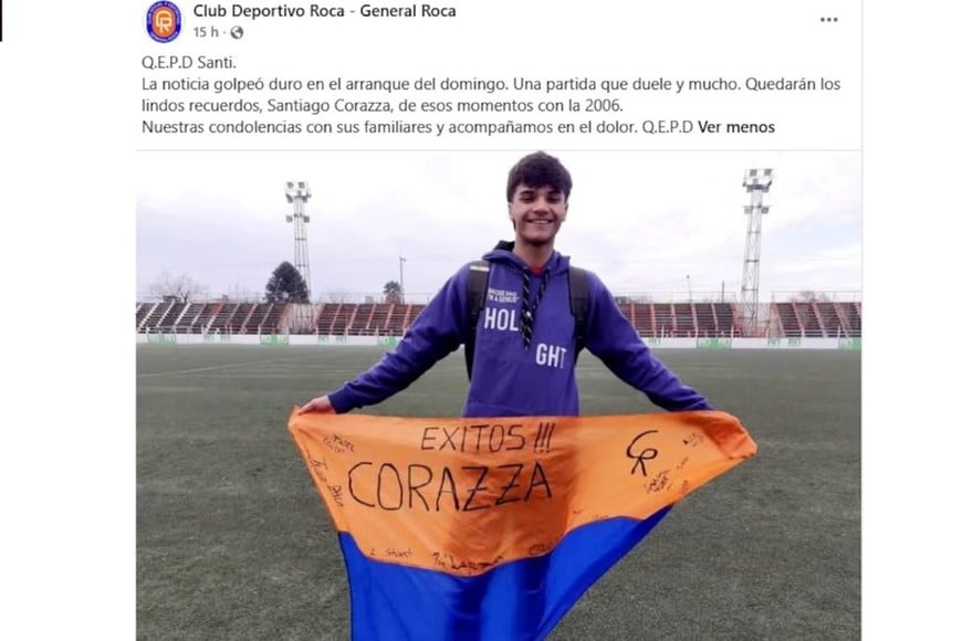 Corazza tenía 20 años y era una figura querida en el fútbol regional.
