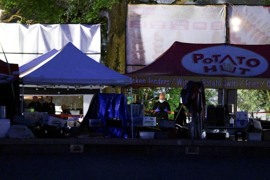 First responders work after Seattle Police responded to what they described as a shooting with "multiple" victims at Seattle Center, which was hosting a Bite of Seattle food festival, in Seattle, Washington, U.S., July 26, 2026. REUTERS/Jason Redmond