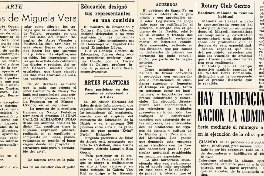El recorte con la reseña de Taverna Irigoyen de 1969. Foto: Archivo El Litoral