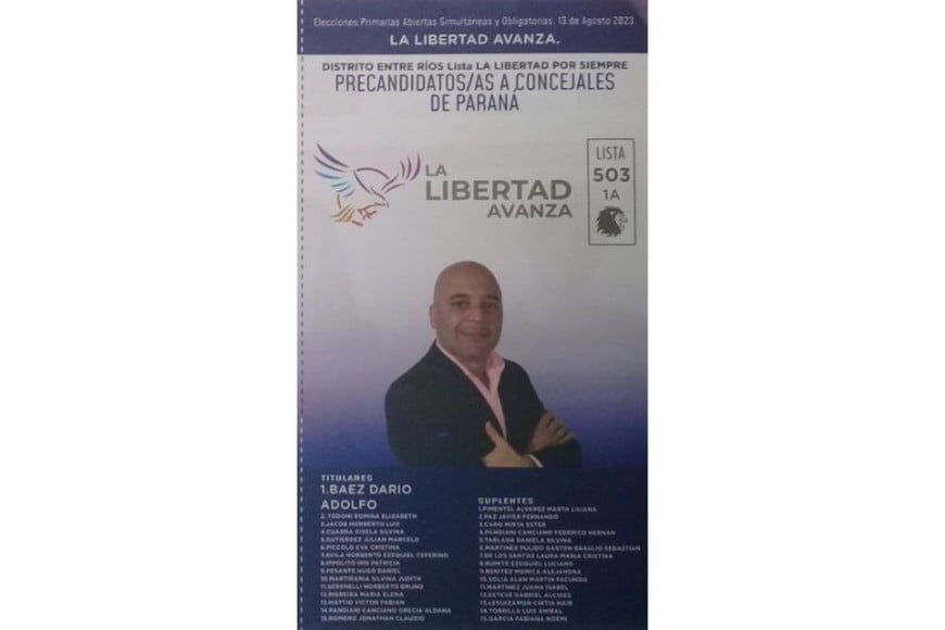Báez había llegado al Concejo Deliberante de Paraná con el sello de La Libertad Avanza.