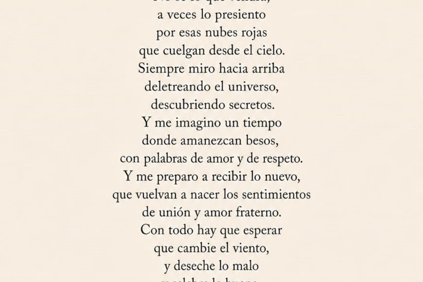 Poema de Alberto Fabián Estrubia dedicado a los tiempos que se viven, con la esperanza de un futuro mejor.