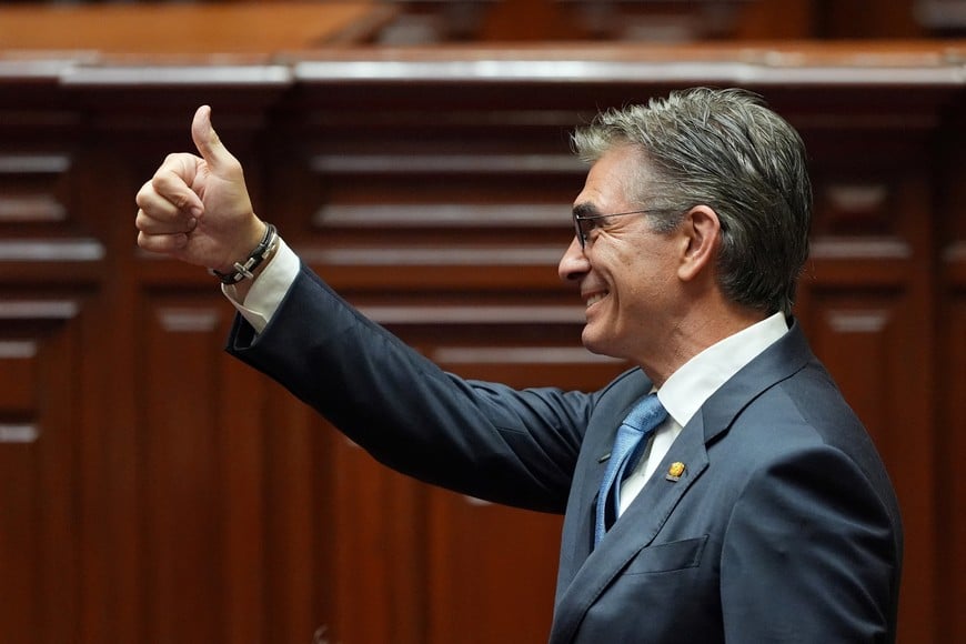 Bolivia's President Rodrigo Paz attends Congress for Peru's President-elect Keiko Fujimori's swearing-in ceremony in Lima, Peru, Tuesday, July 28, 2026. Guadalupe Pardo/Pool via REUTERS