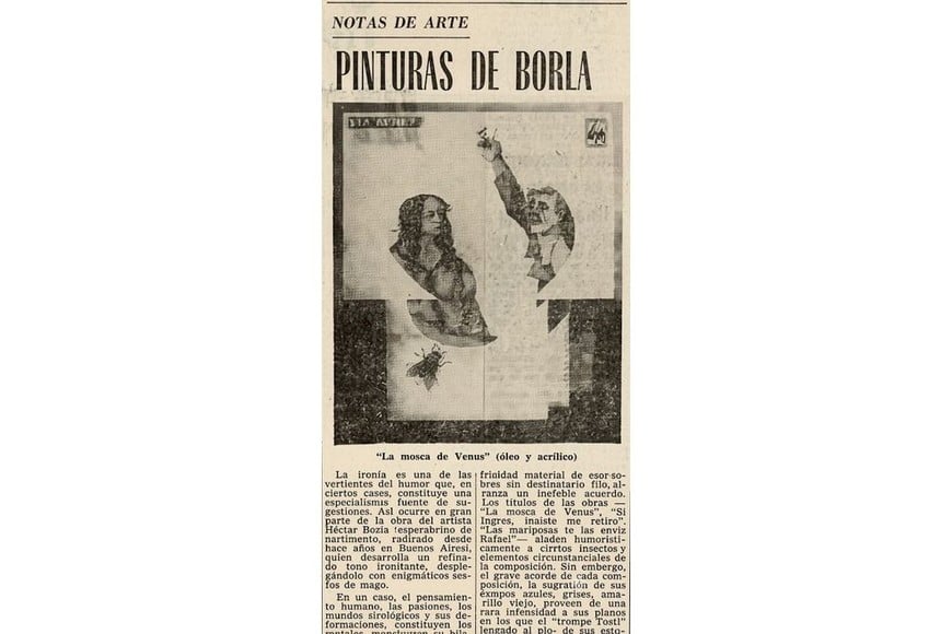 Recorte de El Litoral con la crítica de Jorge Taverna Irigoyen dedicada a Borla. Foto: Archivo El Litoral