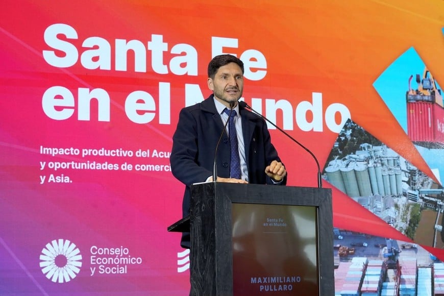 Pullaro este jueves desde Rosario. Crédito: Gobierno de Santa Fe