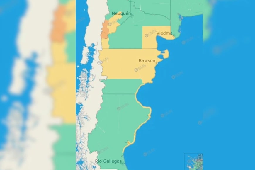 Las zonas bajo alerta amarilla por lluvias.