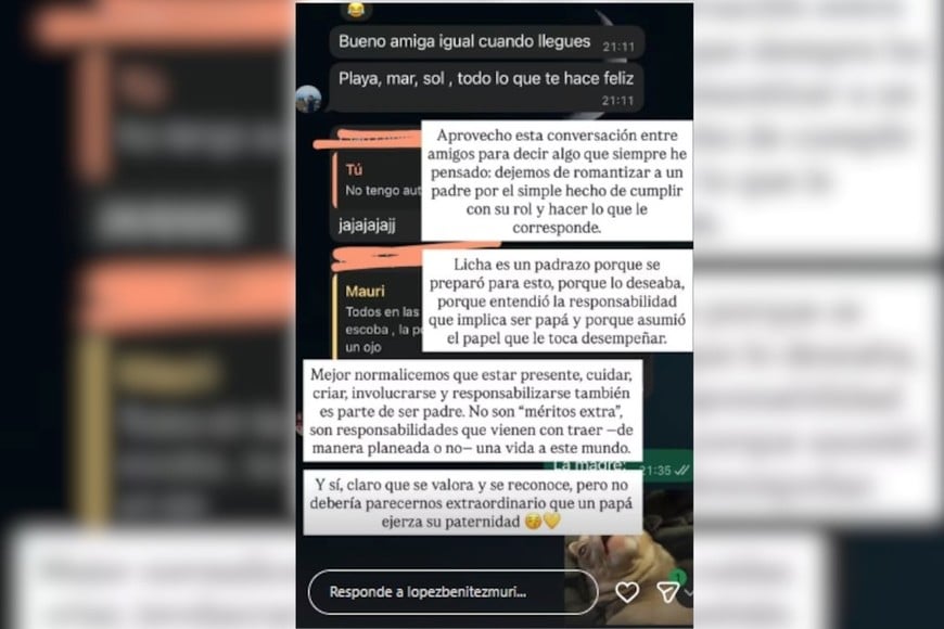 Muri López Benítez compartió una reflexión sobre el rol de los padres.