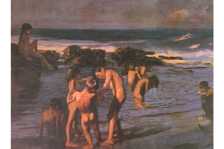 "Niños bañándose". Foto: Colección particular