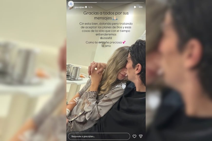 Dylan Gissi compartió un mensaje sobre la recuperación de su pareja.