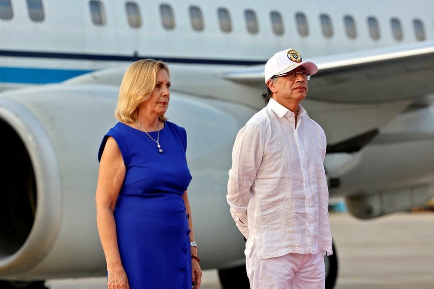 Colombian President Gustavo Petro, alongside Cuban Deputy Foreign Minister Josefina Vidal, upon his arrival at Jose Marti International Airport in Havana, Cuba, July 31, 2026. Ernesto Mastrascusa/Pool via REUTERS
