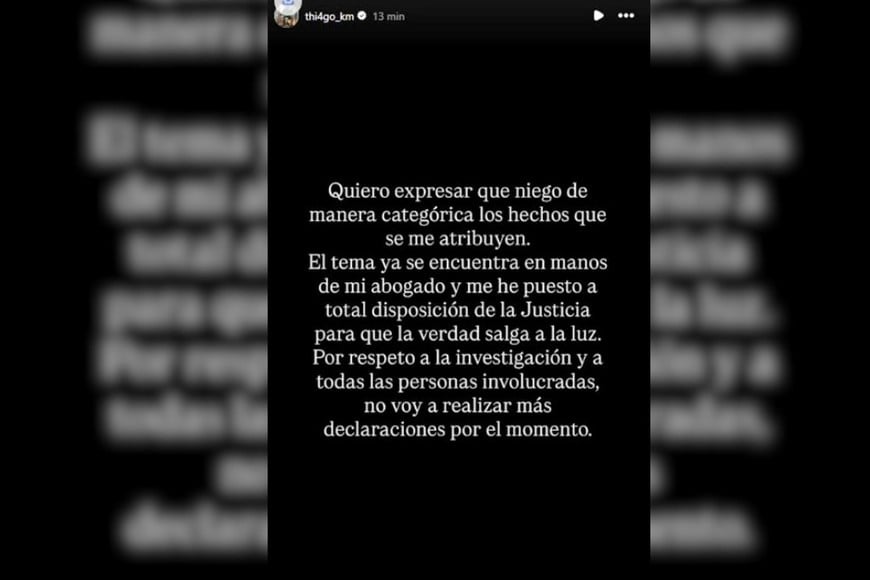 El descargo del ex GH en redes sociales.