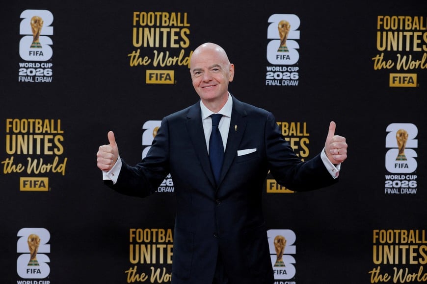 FILE PHOTO: Soccer Football - FIFA World Cup 2026 - FIFA World Cup 2026 Draw - John F. Kennedy Center for the Performing Arts, Washington, D.C., U.S. - December 5, 2025
FIFA President Gianni Infantino arrives on the red carpet ahead of the FIFA World Cup 2026 Draw REUTERS/Brian Snyder/File Photo