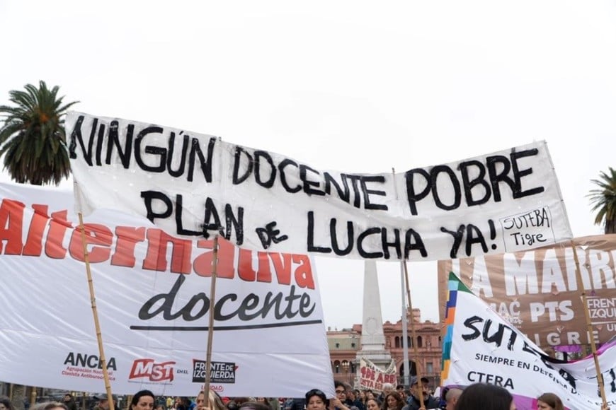En Buenos Aires tuvo lugar una marcha nacional docente. Foto: Agencia NA
