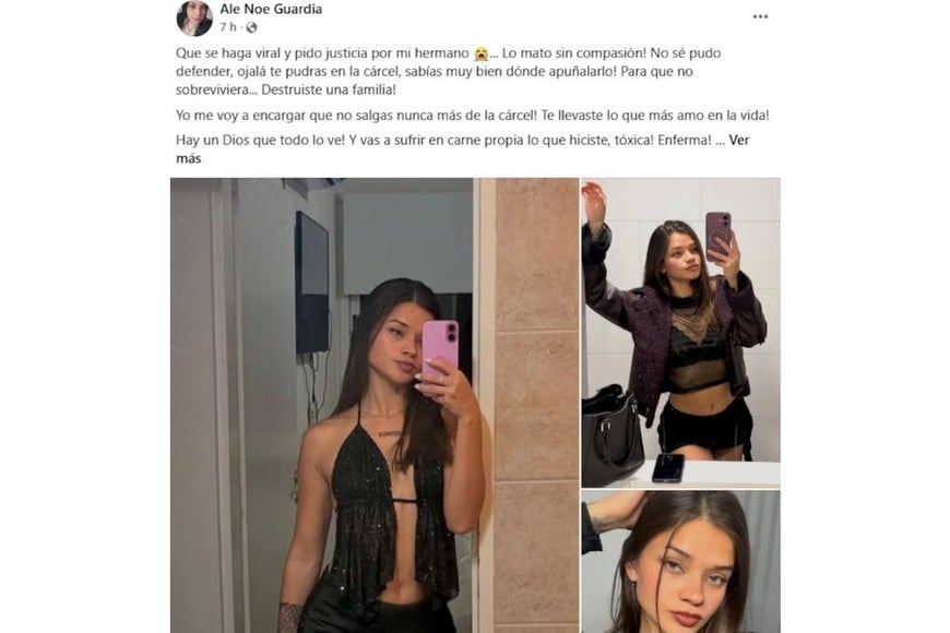 El mensaje de la hermana de la víctima.
