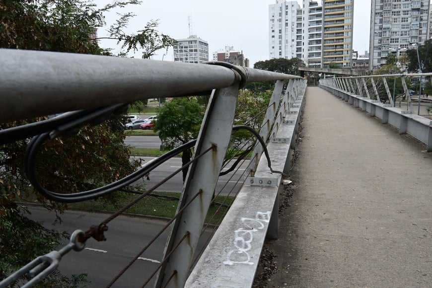 Tensores rotos en el puente. Foto: Flavio Raina