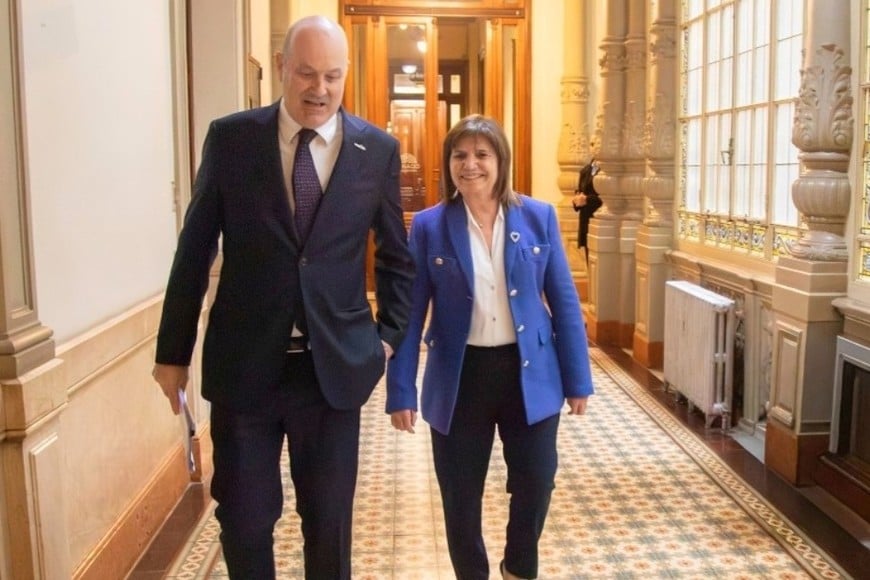 Bullrich, jefa de la bancada libertaria en Senado, y el ministro de Desregulación y Reforma del Estado, Federico Sturzenegger.
