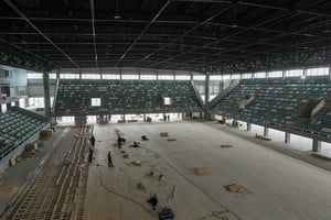 Las obras en el CARD de Santa Fe para los Juegos Suramericanos 2026. Crédito: Fernando Nicola